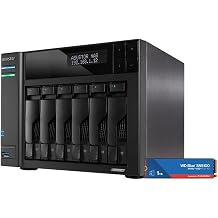 Asustor Lockerstor 6 Gen2 AS6706T with 1 x 1TB SSD WDS100T5B0E - 6 Bay NAS, Quad-Core 2.0 GHz CPU, 4X M.2 NVMe Slots, Dual 2.5GbE, Upgradable to 10GbE, 8GB DDR4 RAM, Network Attached Storage