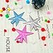 Aneco 3 Pack 4 Inches Glittered Mini Star Christmas Tree Topper Star Treetop for Small Christmas Tree Ornaments, Silver, Pink and Blue
