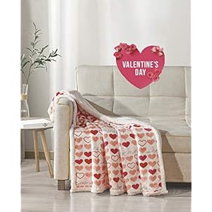 EIQOCCA Amor Eterno Be Mine Love Collection Valentine's Day Heart Ultra Plush Throw Blanket (50" x 60") with Sherpa Backing - Be Mine EIQOCCA Amor Eterno Be Mine Love Collection Valentines Day Heart Ultra Plush Throw Blanket 50 x 60 with Sherpa Backing Be Mine