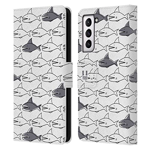 Coque portefeuille Samsung S21 FE 5G en cuir avec clapet magnétique requin