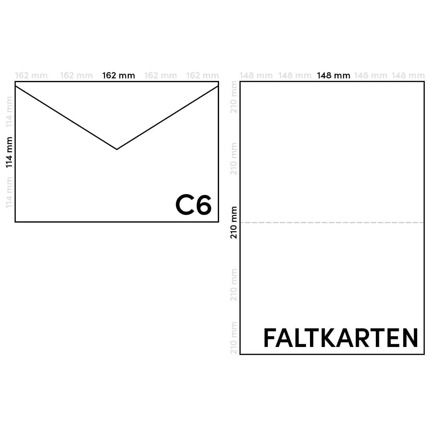 Netuno 50 Cartoncini Pieghevoli A6 Bianco + 50 Buste Formato C6 11,4 X 16,2 Cm Nero Carta Da Lettere Elegante Con Busta Abbinata Set Di Corrispondenza Biglietti Vuoti - 10