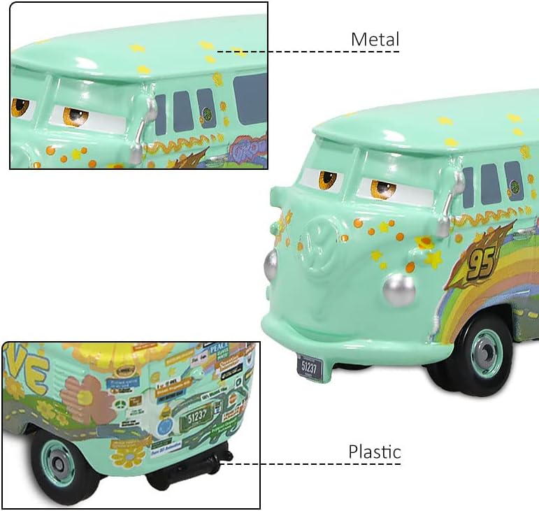 Miniatura 4 de Cars Movie Toys 2 3 McQueen Mater Chick Hicks Doc Hudson The King Ramirez - Vehículos fundidos a presión 155 para niños