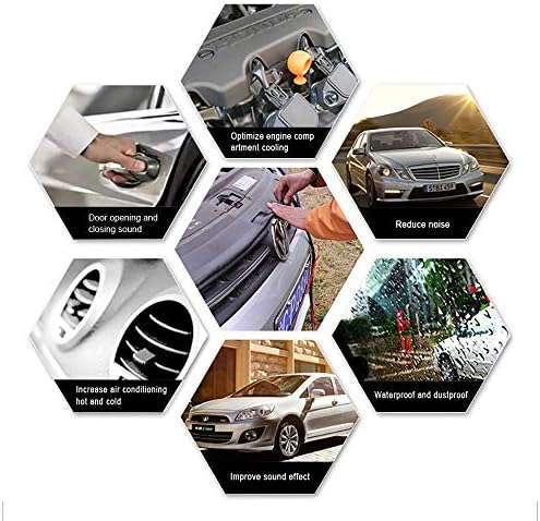 Universal D-Shape Car Door Seal Strip, Rubber Seal Strip for Door Window, 12M Automotive Self-Adhesive Weather Stripping for Car Truck Door Window Soundproof Noise Insulation Sealing