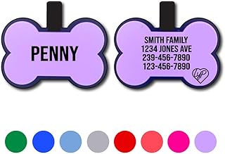 LYP Soundless Bone Pet ID Tag - Love Your Pets Largest Line of Silicone Dog ID Tags - No More Jingling Pet Tags -Durable - Never Fades â€“ Personalized, Deep Engraved Silicone Dog Tag (1 Tag, Purple)