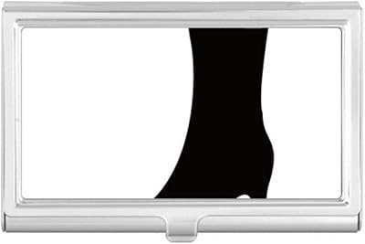 Simple Graphics Black High Heels Outline Business Card Holder Case Pocket Box Wallet