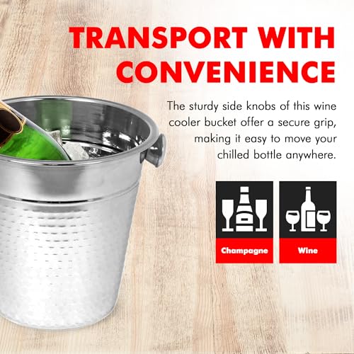 Chef Craft Hammered Champagne Bucket. 4 Quart. Stainless Steel by Chef Craft - Image 3