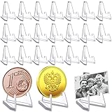 【Diseño exquisito】 Pantalla de monedas de acrílico El diseño triangular general no es fácil de volcar, el respaldo fijo engrosado es más estable y los pies elevados son estables y firmes, mostrando su colección en un ángulo de visión perfecto.