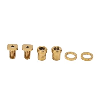 RISK 6pcs Titanium Alloy Mountain Bike Bolts Kit High Strength Lightweight Anodized Brake Disc Screws for Bicycle Upgrades and Maintenance RT120 Style 38g Golden box 6 pieces