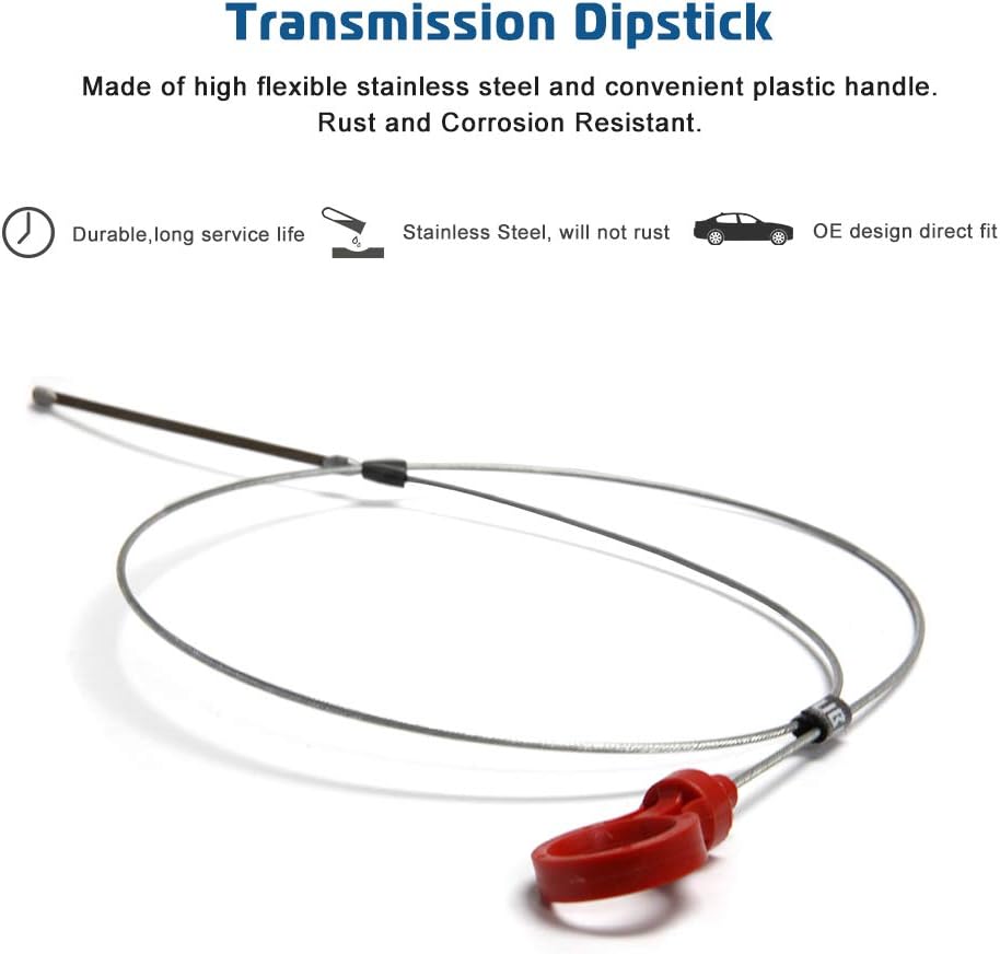Transmission Dipstick with Instruction for Dodge Jeep Fluid Level Dipstick Tool with Marks Easy Read OE # 917-327 8863B, 9336, 42RLE, NAG1, 62TE