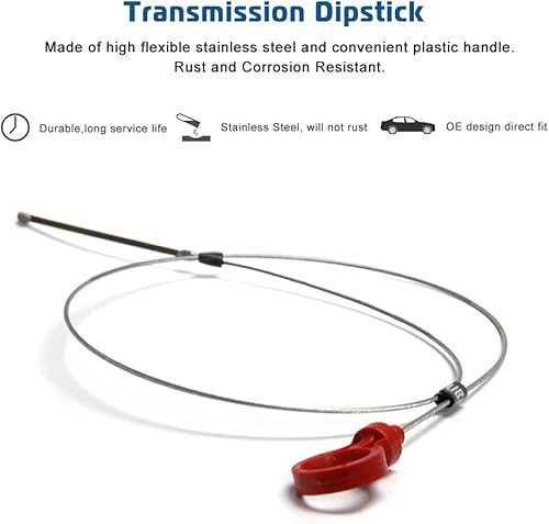 Miniatura 2 de Varilla de medición de transmisión con instrucciones para Dodge Jeep Herramienta de varilla de nivel de líquido con marcas de fácil lectura OE #