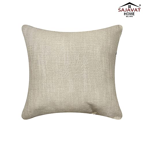 Image of SAJAVAT HOME Cotton Printed Cushion Cover Exclusive Edition 18x18 INCHES Yellow and Cream (Pack of 1)