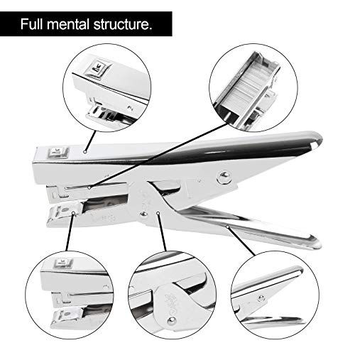 SHANQIAN 2 Pack Heavy Duty Office Stapler, 20 Sheets Capacity, 4000 Staples, No-Jam, Fast Reload, Silver, Classic
