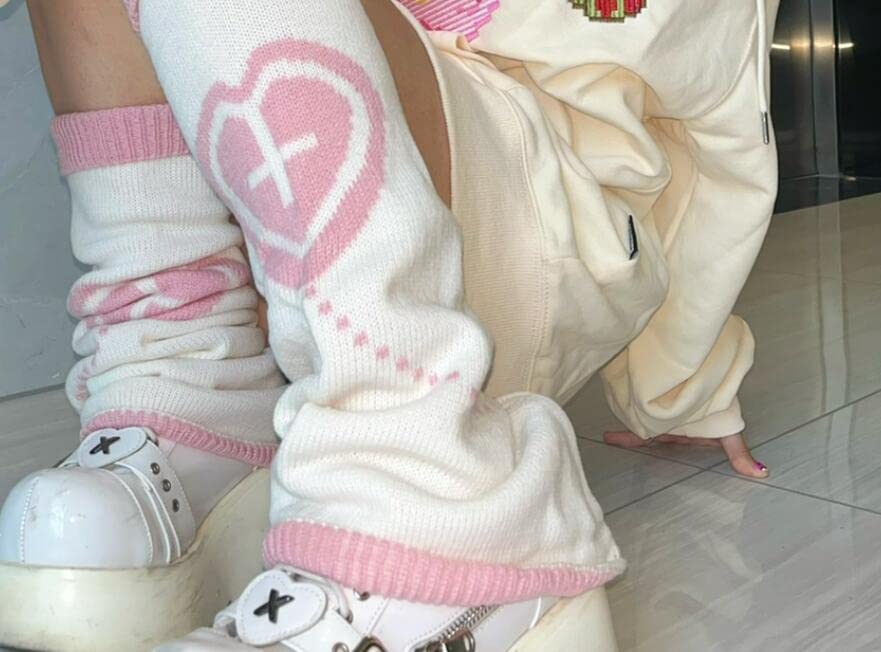 Image of kawaii Winter Leg Warmers Knitted Cute Subculture Half Sleeve Foot Leg Warm Socks Cycling Christmas Gift Women