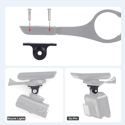 Miniatura 2 de Adaptador de montaje para computadora de bicicleta de aleación de aluminio, compatible con cámaras de acción GoPro y luces de bicicleta, soporte