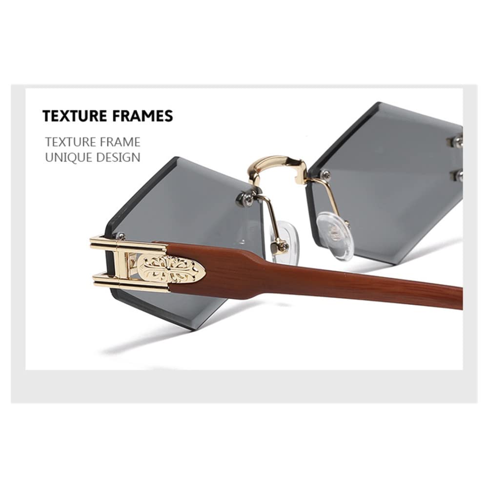 Gafas de sol de diseñador para mujeres y hombres Gafas con forma de hexágono sin montura Tonos