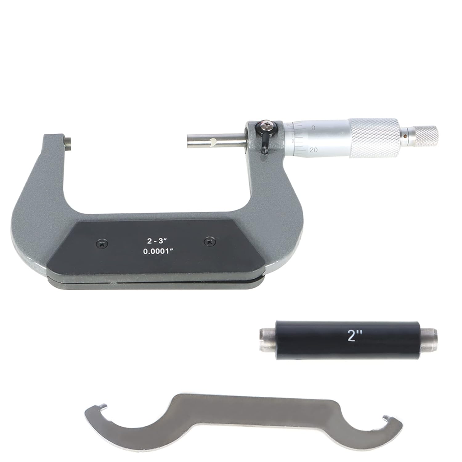 2-3 Inch Outside Micrometer 0.0001 Inch Precision Carbide Tip for Precision Measurement Work with Box
