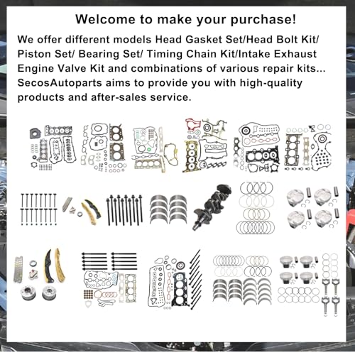 Image of SecosAutoparts Engine Cylinder Head Gasket Set Replace HGS1170 Compatible with Dodge Dart 2.0L-L4 DOHC 16V 2013 2014 2015 2016 68188889AE 68188889AF