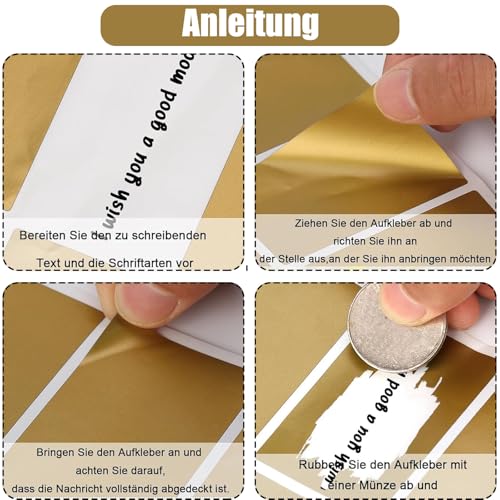 100 Stück Rubbelaufkleber Rubbellose Selber Machen - Rubbel Etiketten，Rubbelsticker ，Rubbeletiketten zum Aufkleben für Party Spiele Geschenk Postkarte Bastelarbeiten （35x58mm）