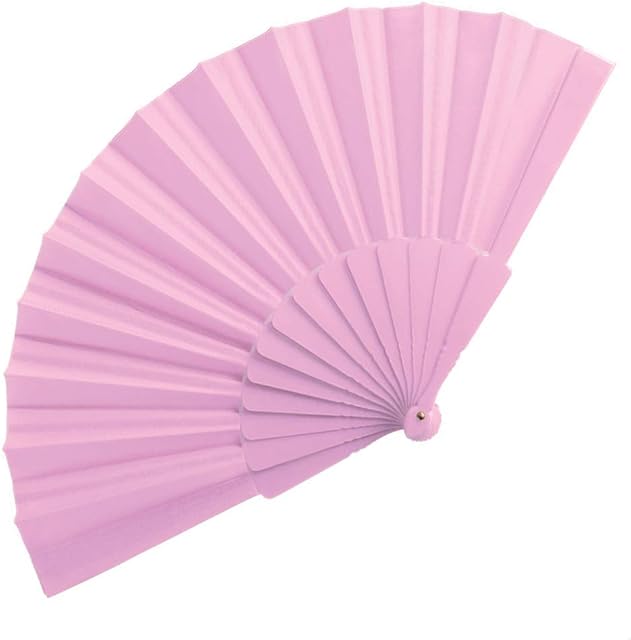 eBuyGB Folding Handheld Pretty Hand Fan Wedding Party Accessory Pocket Sized Fan For Wedding Gift, Party Favors, DIY Decoration, Summer Holidays, Home Décor , Pink
