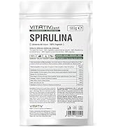 Vitativ Algue spiruline en poudre 180 g pure et naturelle | riche en phycocyanine, protéines et vitamines...