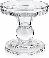 Castiçal porta velas de Vidro Transparente com Base Redonda Decorativo casa mesa
