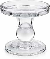 Castiçal porta velas de Vidro Transparente com Base Redonda Decorativo casa mesa