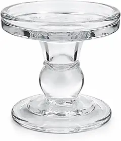 Castiçal porta velas de Vidro Transparente com Base Redonda Decorativo casa mesa