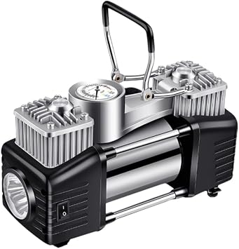 Profesyonel Çift Pistonlu 12V 150 Psi Dakikada 85Lt Araç Araba Lastik Bot Şişirme Kompresörü Hediyel