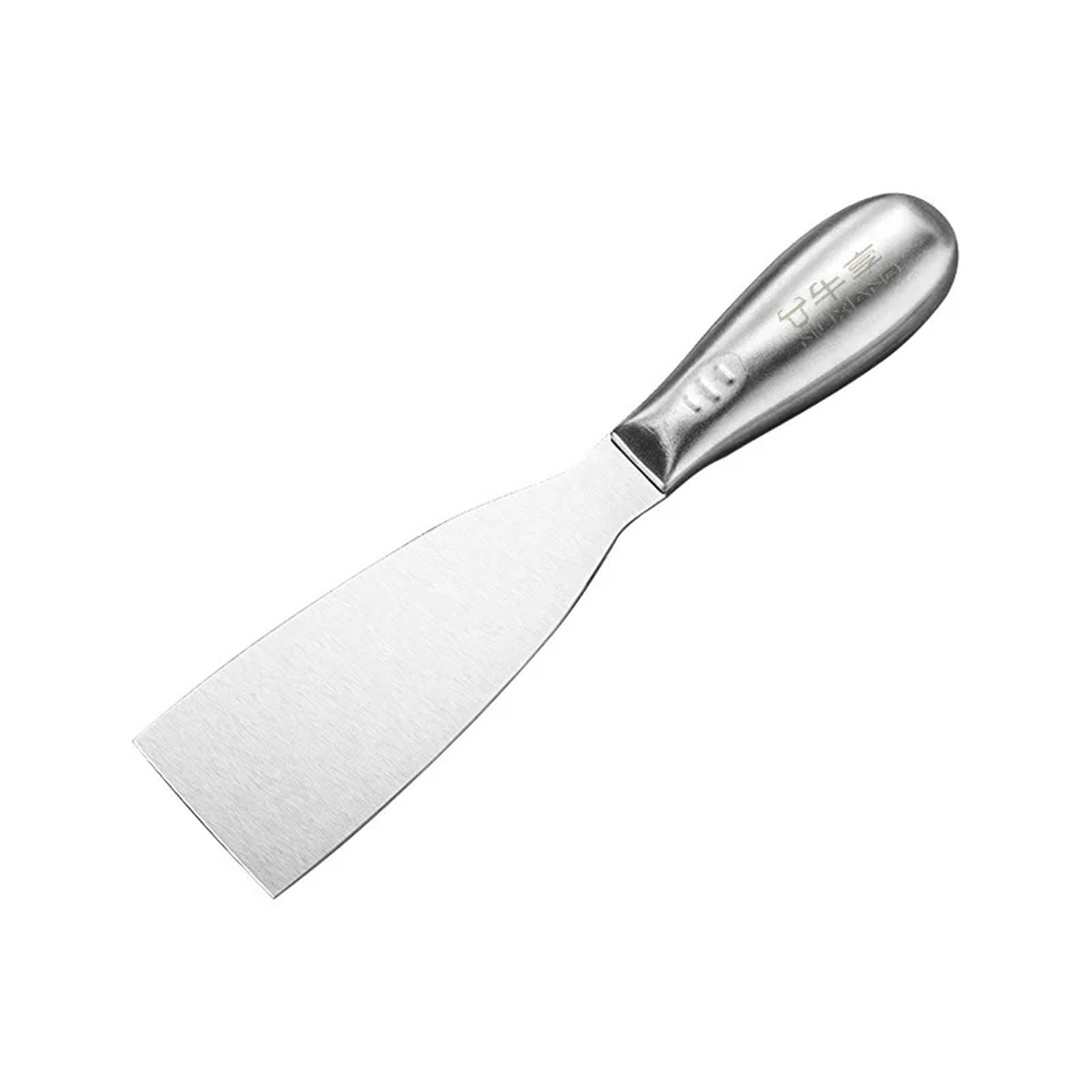Llana Espátula de hierro acero inoxidable, espátula gruesa y una sola pieza, duradera con mango pintado