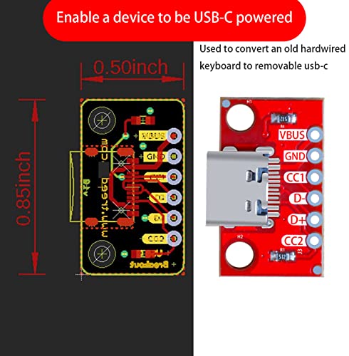 Placa breakout USB Tipo-C conector hembra PCB (5 piezas) miniatura 4