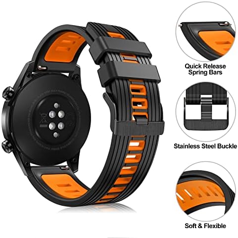 Hatolove Strap Compatible with Samsung Galaxy Watch 3 45mm/Galaxy Watch 46mm/Huawei GT 2 46mm/GT2 Pro, 22mm Soft Silicone Sport Strap for Gear S3 Frontier/Huawei Watch GT/GT Active/GT2e/GT 3 46mm