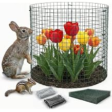 8 Pack Plant Protectors from Animals with 0.55" Fine Mesh, 12" x 16" Metal Wire Plant Cages for Seedlings, Garden Protectors to Keep Small Critters Out, 24 Panels with Zip Ties & Stakes