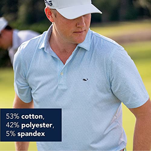 Vineyard Vines Men's Edgartown Short Sleeve Pique Polo, Jake Blue, X-Large #TOP2