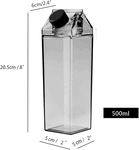 Miniatura 2 de Jinberry Botella de agua de cartón de leche a prueba de fugas linda de 16.9 fl oz17 Oz para escalada al aire libre Tour o camping