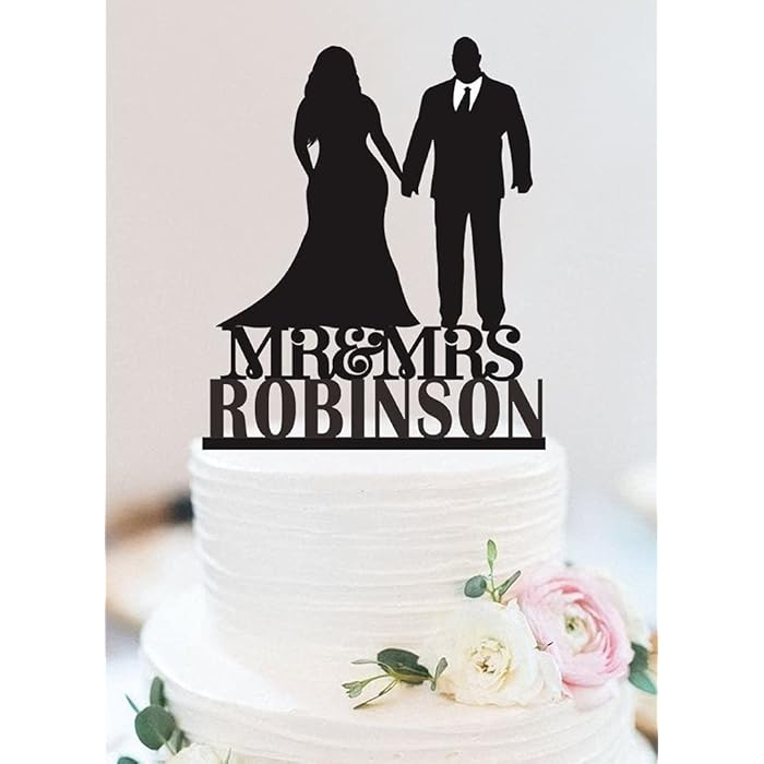 Buy Rustic Cake Toppers Customized Name & Color African American Cake Topper Afro Plus Sized