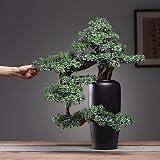 Sztuczne drzewo symulacyjne sztuczne sztuczne drzewo bonsai z ceramiczną doniczką do dekoracji biura ozdoby na biurko, sztuczna roślina do dekoracji ganku do domu
