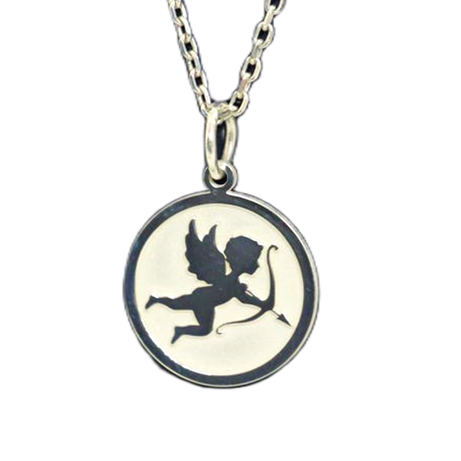 Collier pendentif ange argent 925 ciselé et chaîne minimaliste - 4