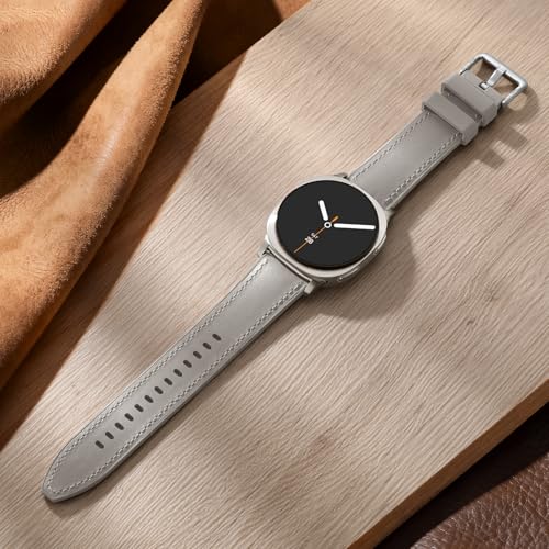 Dirrelo Watch 8 Band Compatible for Samsung Galaxy Watch 8 40mm Bands 44mm,Genuine Leather Hybrid Soft Silicone Replacement Strap Accessories for Galaxy Watch 8 Classic 46mm from Business to Gym Strap by Dirrelo - Image 2