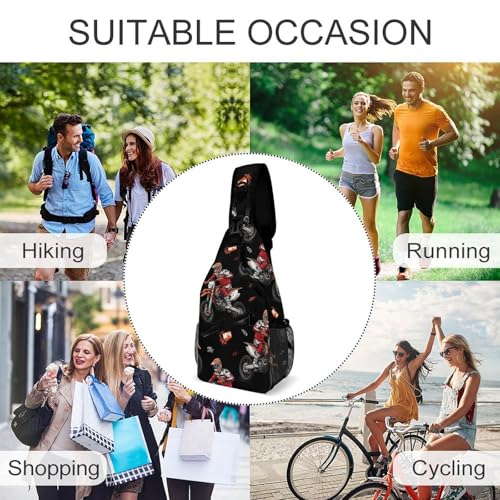Fashion Chest Bag, Shoulder Bag, Dress Decor Sling Backpack, Casual Day Pack For Men And Women Motorcycle Dirt Bike 6