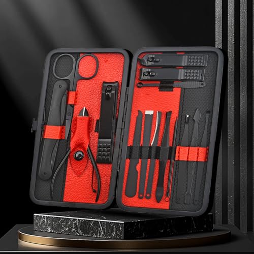 Generic Travel Manicure Set, Classic Red Stainless Steel Nail Clipper Kit for Men, Women & Elderly