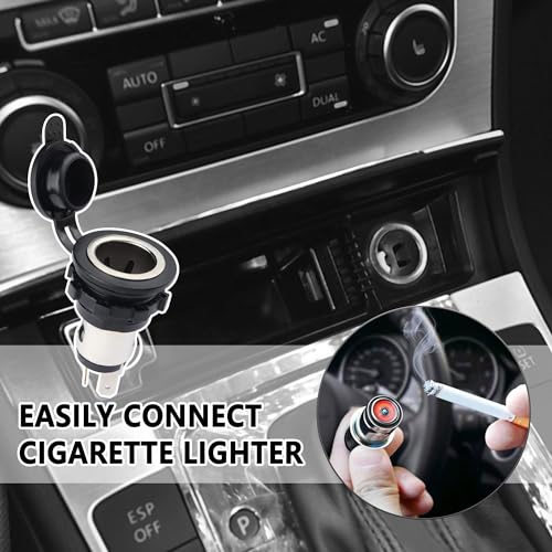 Car Cigarette Lighter Socket,Dustproof Automotive Replacement 12V Power Outlet,Universal Cigarette Lighter Outlet Car Accessories Interior for Car Truck SUV Marine ATV - Image 7