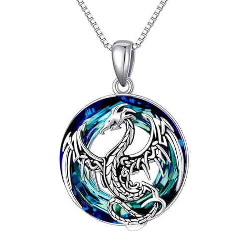 XIANJUN Collier avec pendentif dragon porte-bonheur en cristal pour femme - Bijoux en forme d'animal - Bijoux personnalisés - Cadeau idéal pour les enfants Cover