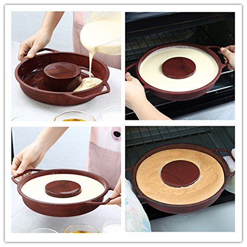 KeepingcooX 9 1/2 Inch by 2 Inch Non-stick Savarin Mold | Large Doughnut Donut Pan - Flexible Silicone, Sturdy Steel Frame