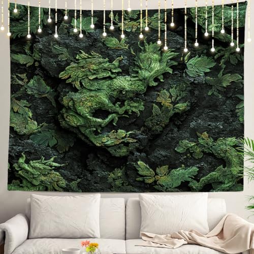 Tapisserie murale dragon vert pour décorer une chambre à coucher de dortoir