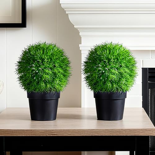 Bailikang 2PCS Artificial Boxwood Topiary Ball Plant, Artificial Plants Decor