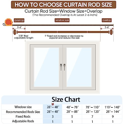 SIMEWIN Silver Curtain Rods for Windows 28 to 48 Inches Adjustable Decorative 1 Inch Diameter Single Window Curtain Rod Set with Classic Finials, Silver Finishing by SIMEWIN - Image 6