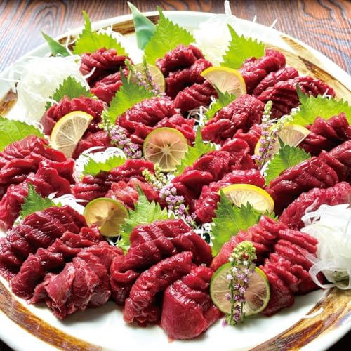 （09:30時点） 会津馬刺し もも 1kg（約100g×9個-11個） 高級 会津ブランド認定品 辛子味噌20食付き 馬刺しに合う調味料 酒塩付き 桜刺し身 馬肉 国産馬刺し 会津畜産