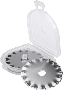 Mesee 5Pcs Pinking Rotary Cutter Blades 28mm Wave Rotary Blade Set Decorative Edge Blades Replacement Refill Quilting Cutting Tool Accessories for Sewing Fabric Leather Paper Arts Crafts