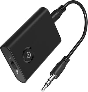 Bluetooth5.2トランスミッター レシーバー Bluetooth 発信機 受信機 一台二役低遅延 ワイヤレス オーディオ 小型 3.5mmオーディオケーブル付き スピーカー/イヤホン/テレビ