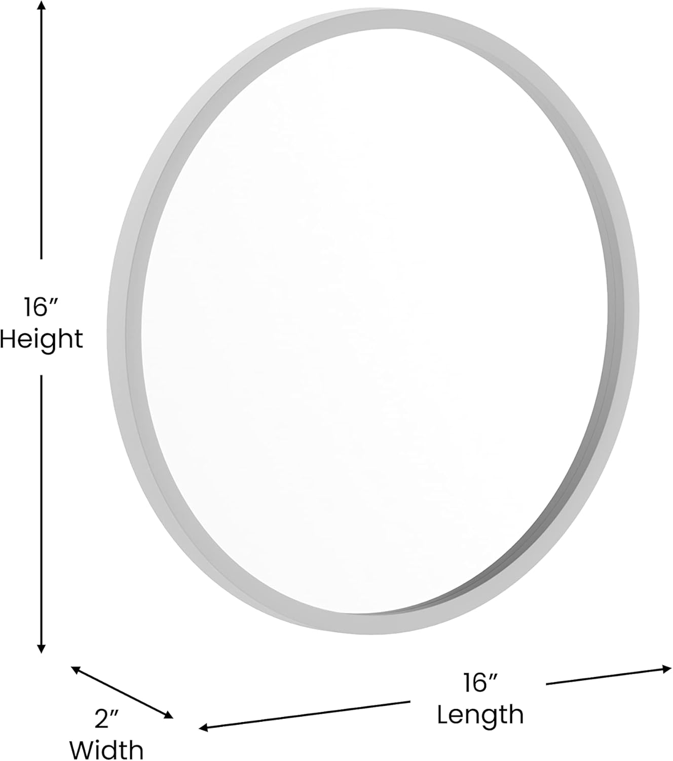 Taylor & Logan Julianne 16" Round Silver Metal Framed Wall Mirror - Large Accent Mirror for Bathroom, Vanity, Entryway, Dining Room, & Living Room